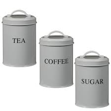 B M Grey Tea Coffe Sugar Canisters 7 99 Tea Coffee Sugar Canisters Tea Coffee Sugar Jars Coffee Tea
