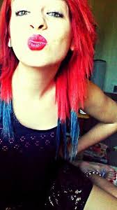 Red Hair With Blue Tips Colorfulhair Red Hair With Blue Tips Blue Tips Hair Hair Color