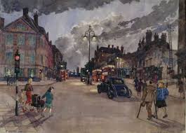 Chelsea and westminster hospital fulham road. Fulham Road At The Queen S Elm 1946 Albert Francis Griffen London Art In 2019 London Art Chelsea London Kensington London