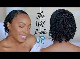The Wet Look On Short Natural Curly Hair How To Make It Work For Thick Type 4 Hair Natural Hair Styles Short Natural Curly Hair Curly Hair Styles Naturally