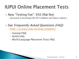 ppt iupui testing center update on testing services 2014