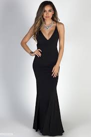 Moon River Black Strappy Backless Mermaid Maxi Gown Long Black Cocktail Dresses Black Maxi Gown Formal Cocktail Dress