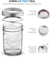Check spelling or type a new query. Buy Ball Wide Mouth Mason Jars 16 Oz 6 Pack With Mason Jar Lids And Bands Ball Mason Jars 16 Oz For Canning Fermenting Pickling Jar Decor Microwave Freeze Dishwasher Safe