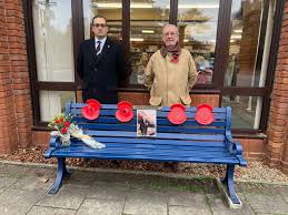 Today Dr Neil Shastri-Hurst MP and I also paid tribute to the late Ken  Wilkinson WW2 Spitfire Pilot at his commemorate bench outside Olton  Library. #lestweforget