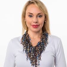 Denim Jacket Scarf Necklace, Denim Necklace Scarf, Ladder Yarn Scarf,  Ladder Yarn Necklace, Denim Jewelry, Lightweight Scarf for Travel