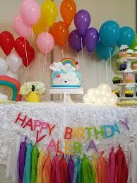 Rainbow 1st Birthday Party Rainbow And Clouds Birthday Rainbow Birthday Decorations Rainbow Bright Birthday Party Rainbow Birthday Party
