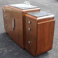 Look At This Art Deco Cabinet Made Into A Vanity Polish Her Up Wow Not Something You See Everywh Art Deco Bathroom Vanity Art Deco Cabinet Art Deco Bathroom