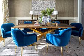 Sonoma 7 piece natural counter set with upholstered stools, bench & server. Blue Upholstered Dining Room Chairs Transitional Dining Room Chicago By Tiffany Brooks Hgtv Host Interior Designer Houzz