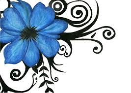 Blue Rose Tattoo Designs Viewing Gallery Flower Drawing Flower Drawing Design Hawaiian Flower Drawing