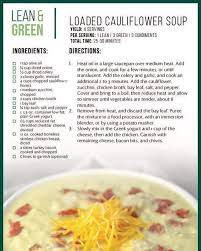 Loaded Cauliflower Soup Lean Protein Meals Lean Eating Greens Recipe