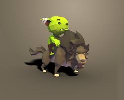 Worg Rider For Our Game Goblins Of Elderstone Low Poly Character Low Poly Art Character Design