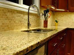 New Venetian Gold Granite For The Kitchen Backsplash Ideas With Metal Faucet Jpg 800 599 Granite Backsplash New Venetian Gold Granite Venetian Gold Granite