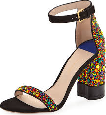 Stuart Weitzman Supernova Crystal Block Heel Sandal Luxed