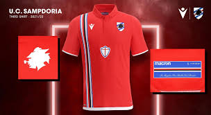 Camiseta santiago wanderers 2021 visita macron original. It S Red The Colour Of The 2021 2022 Third Shirt Of U C Sampdoria Work Hard Play Harder Macron