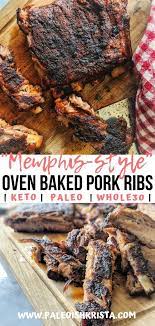 Keto Oven Baked Pork Ribs Memphis Style Paleoish Krista Recipe Baked Pork Ribs Pork Ribs Oven Baked Pork Ribs