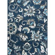 Elegant floral rugs bring a breath of fresh spring air to any room, and today's colorful large scale de folia navy 38308 komt uit de wedgwood collectie. Home Dynamix Floral Blue Area Rugs Rugs The Home Depot
