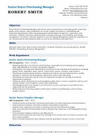 Senior Buyer Resume Samples Qwikresume