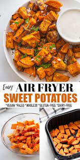 Air Fryer Sweet Potatoes In 2021 Side Dishes Easy Whole Food Recipes Roasted Sweet Potatoes