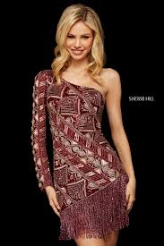 53048 Bh Sherri Hill In 2020 Sherri Hill Short Dresses Long Sleeve Cocktail Dress Short Dresses