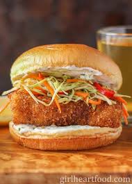 Crispy Fried Fish Burger Recipe W Tartar Sauce Slaw Recipe Fish Burger Recipe Burger Recipes Fish Burger