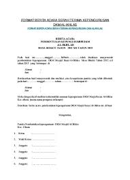 Susunan pengurus dan pengawas dana pensiun dpbca. Format Berita Acara Serah Terima Kepengurusan Dkm Al Docx