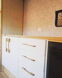Static caravan kitchen cupboard doors Caravan Kitchen Renovations Caravan Renovation Series Ben Michelle