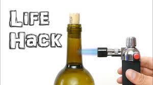 How to open wine bottle with lighter. Open Wine Bottle With A Blow Torch Life Hack Youtube