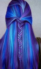 3 Shades Of Blue With Purple Highlights Hair Styles Cool Hair Color Hair Color Purple