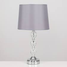 Crackle Glass Ball Chrome Touch Table Lamp With Grey Shade Touch Table Lamps Crackle Glass Table Lamp