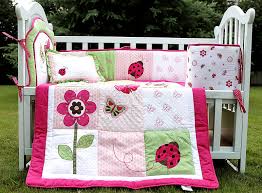 Girl Baby Bedding Set 3d Embroidery Pink Butterfly Flower Ladybird Quilt Bumper Cushion Pillow 4 Pcs Crib Bedding Set Girls Baby Bedding Set Baby Bedding Setcrib Bedding Set Aliexpress