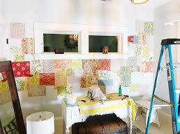 how to make a patchwork wallpaper wall