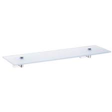 Wall mounted single glass bathroom shelf, chrome bathroom wall shelves, glass wall mounted bath shelf. Kar 262671 Kitchen Bath Design Center San Jose Santa Clara California