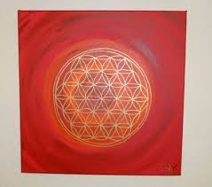 Blume Des Lebens Energiebild Kunst Rot Gold Blume Des Lebens Spirituelle Bilder Energiebilder