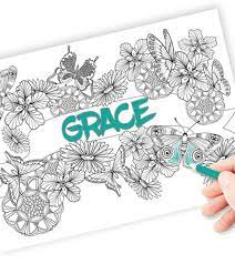 See more of custom coloring pages on facebook. A Customized Name Coloring Page Choose Your Name To Add To The Pretty Butterfly Design Insect Coloring Pages Name Coloring Pages Handmade Personalized Gifts