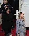 Melania shows up at Rosalynn Carter's funeral in a light gray ...