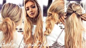 These are loose and casual and tend to make you feel very comfortable. One Minute Boho Hairstyles Quick Easy Running Late Heatless Hair Tutorial Youtube