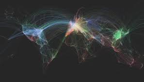 Flight Routes Of The World Flight Map Flight Patterns Map Art