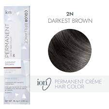 The advanced ionic technology utilizes pure ionic micro pigments for deeper, more intense color deposit. Ion 2n Darkest Brown Permanent Creme Hair Color By Color Brilliance Permanent Hair Color Sally Beauty