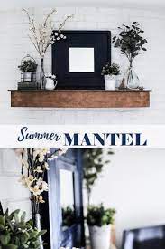 Modern Farmhouse Summer Mantel Decorating Ideas Summer Mantel Decorating Ideas Summer Mantel Mantel Decorations