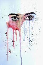 Well, this one took only about 30 minutes. Crying Eyes Painting By Ellie Green