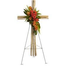 River Cane Cross By Teleflora In Millbury Ma Floral Elegance Funeral Flower Arrangements Funeral Flowers Funeral Spray Flowers
