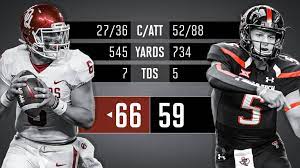 Comprehensive college football news, scores, standings, fantasy games, rumors, and more. When Mayfield Met Mahomes Reliving The 2016 Oklahoma Texas Tech Shootout Sports Illustrated