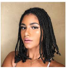 Shoulder length hairstyles are a perfect choice for men who desire a more balanced look. Short Box Braid Style Theoxora Short Box Braids With Color Shoulder Length Box Braids Short Box Braids Short Box Braids Hairstyles Box Braids Styling