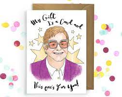 Elton John Greeting Card Funny Birthday Card Your Song Etsy Funny Birthday Cards Birthday Cards Cards