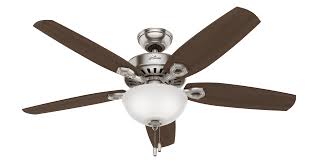 Hunter Builder Deluxe 2 Light 52 Indoor Ceiling Fan In Brushed Nickel