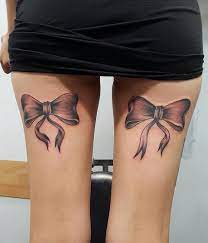 Bow Tattoos On Back Of Thighs Tattoosonback Thigh Tattoos Women Lace Bow Tattoos Leg Tattoos Women