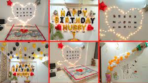 Birthday Surprise Room Decoration For Husband At Home Birthday Room Decorations Birthday Balloon Decorations Balloon Decorations