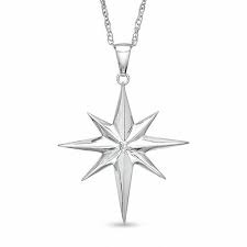 Precious Moments Diamond Accent North Star Pendant In Sterling Silver Zales In 2021 Star Necklace Silver Silver Diamond Necklace Silver