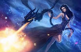 Amazon advertising find, attract, and Wallpaper Girl Fire Magic Dragon Fantasy Art Images For Desktop Section Fantastika Download