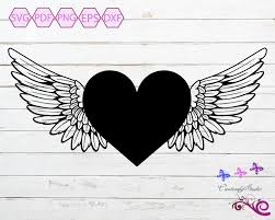 The image can be easily used for any free creative project. Heart With Wings Svg Memorial Design Heart Vector Tribal Etsy Tribal Wings Heart With Wings Vinyl Sticker